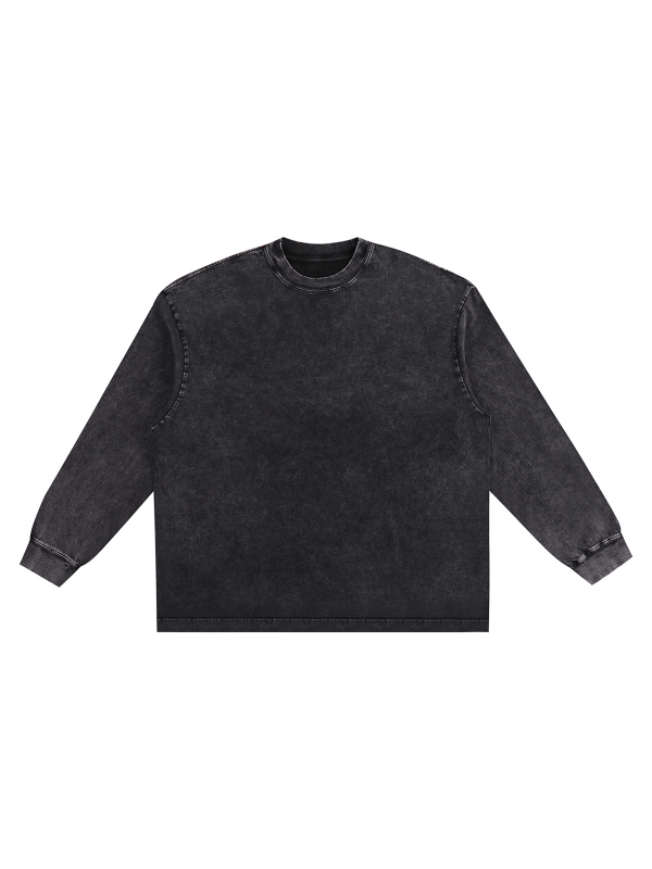 Snow Washed Oversize Long Sleeve T-shirt #RU0069 | TAPSTITCH